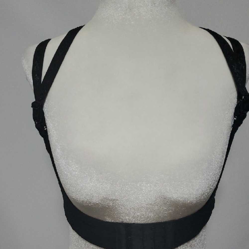 Black Racerback Bra with Wide Elastic Straps
